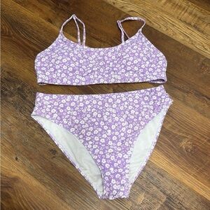 Purple Floral Bikini Set